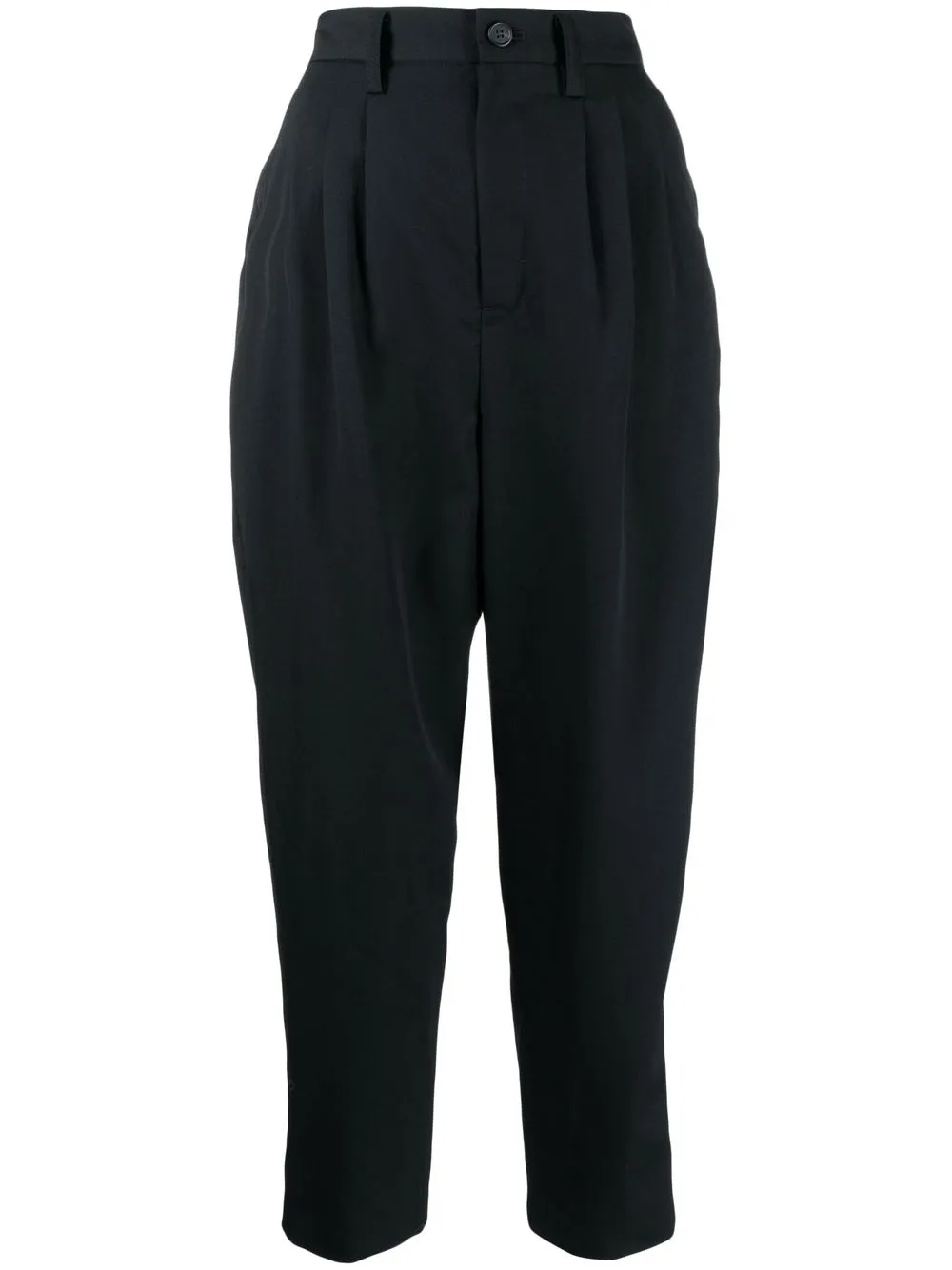 

Yohji Yamamoto pantalones capri con tiro alto - Negro