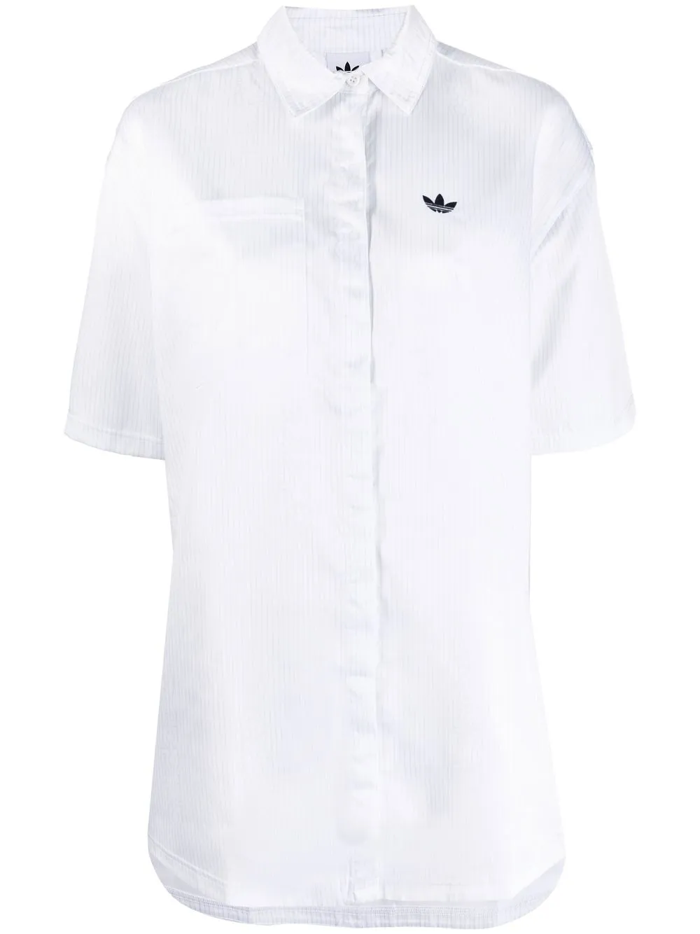 

adidas camisa con logo bordado y rayas estampadas - Blanco