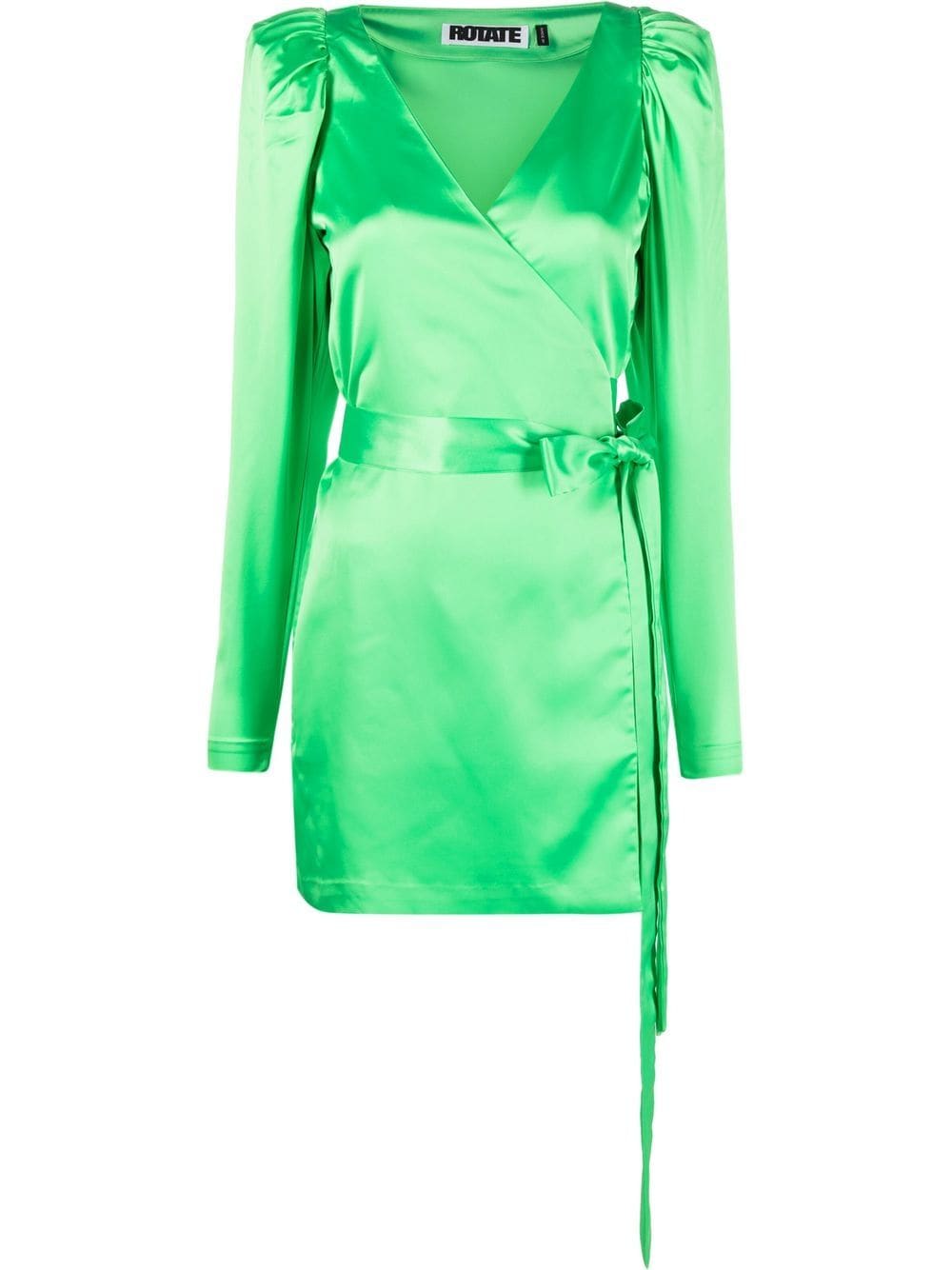 

ROTATE Bridget satin wrap dress - Green