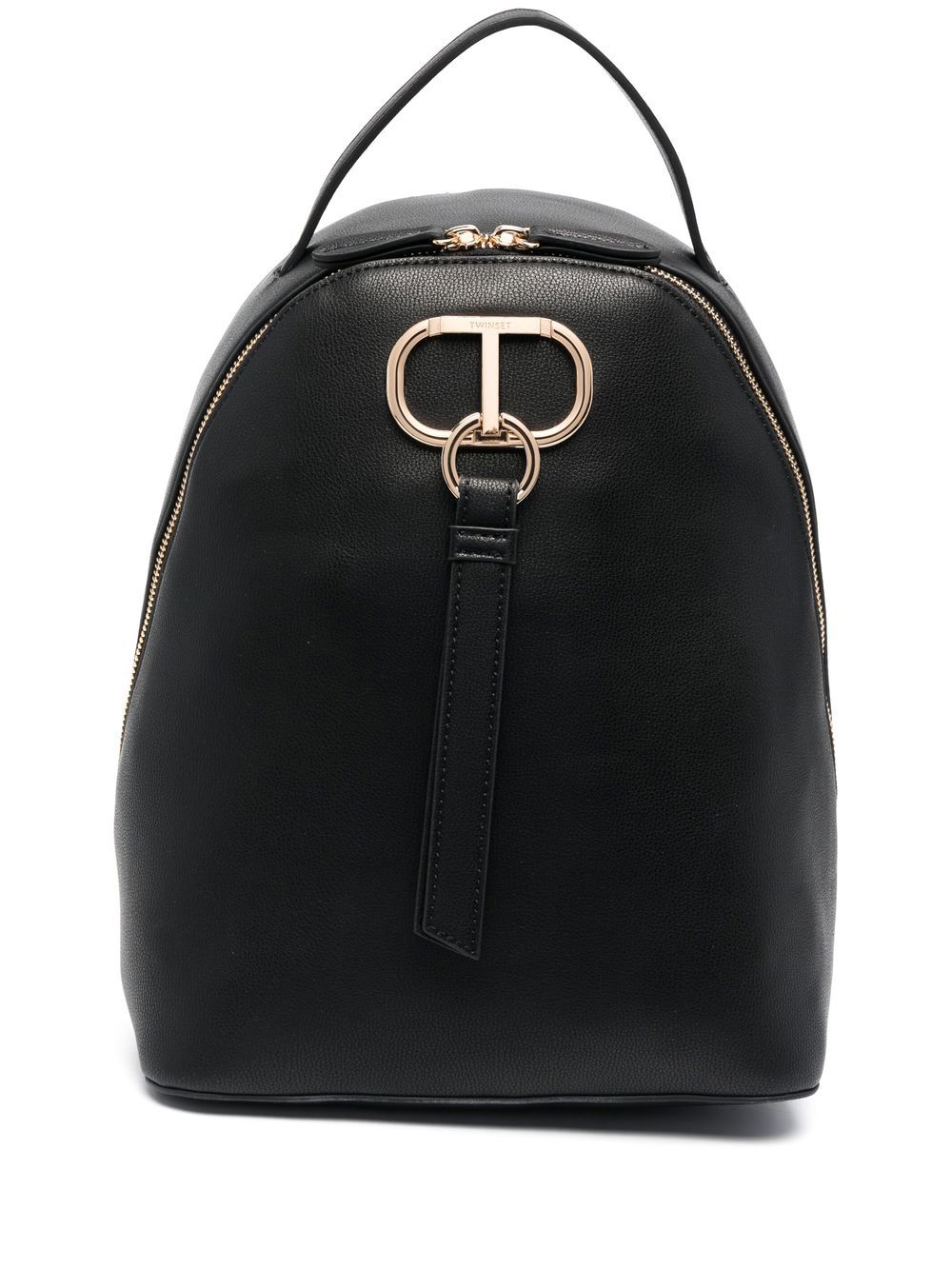 TWINSET logo-plaque faux-leather Backpack - Farfetch
