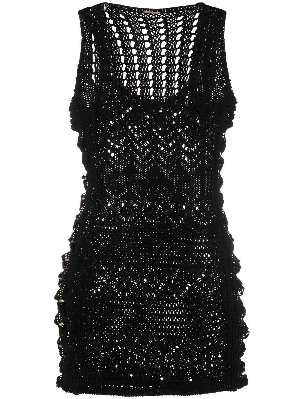 

Alexis vestido corto tejido de crochet - Negro