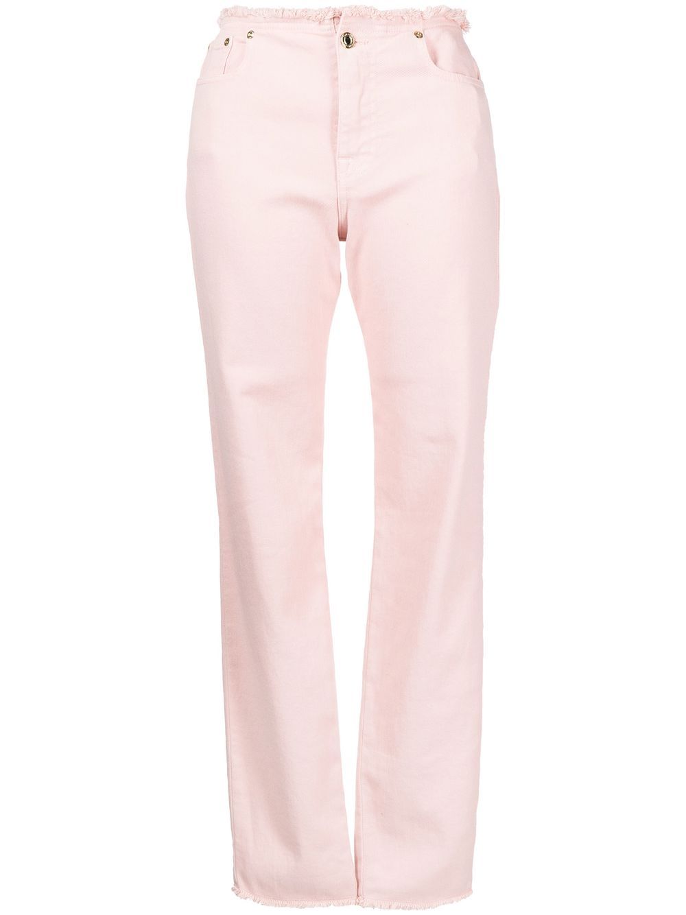 Tom Ford Frayed Waist Slim-fit Jeans In Pink