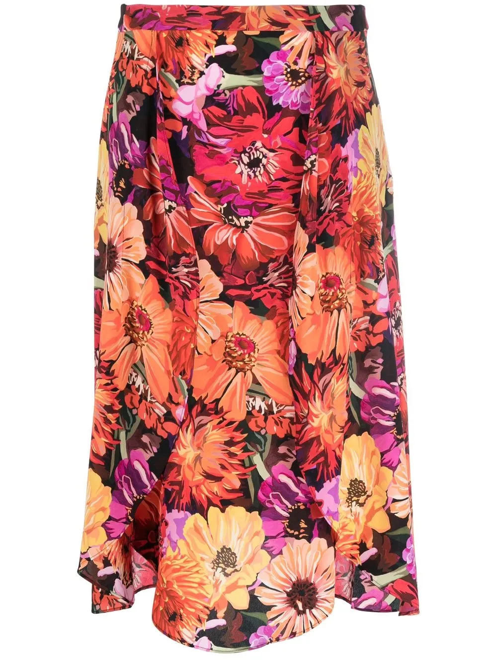 

Stella McCartney falda midi con estampado floral - Rojo