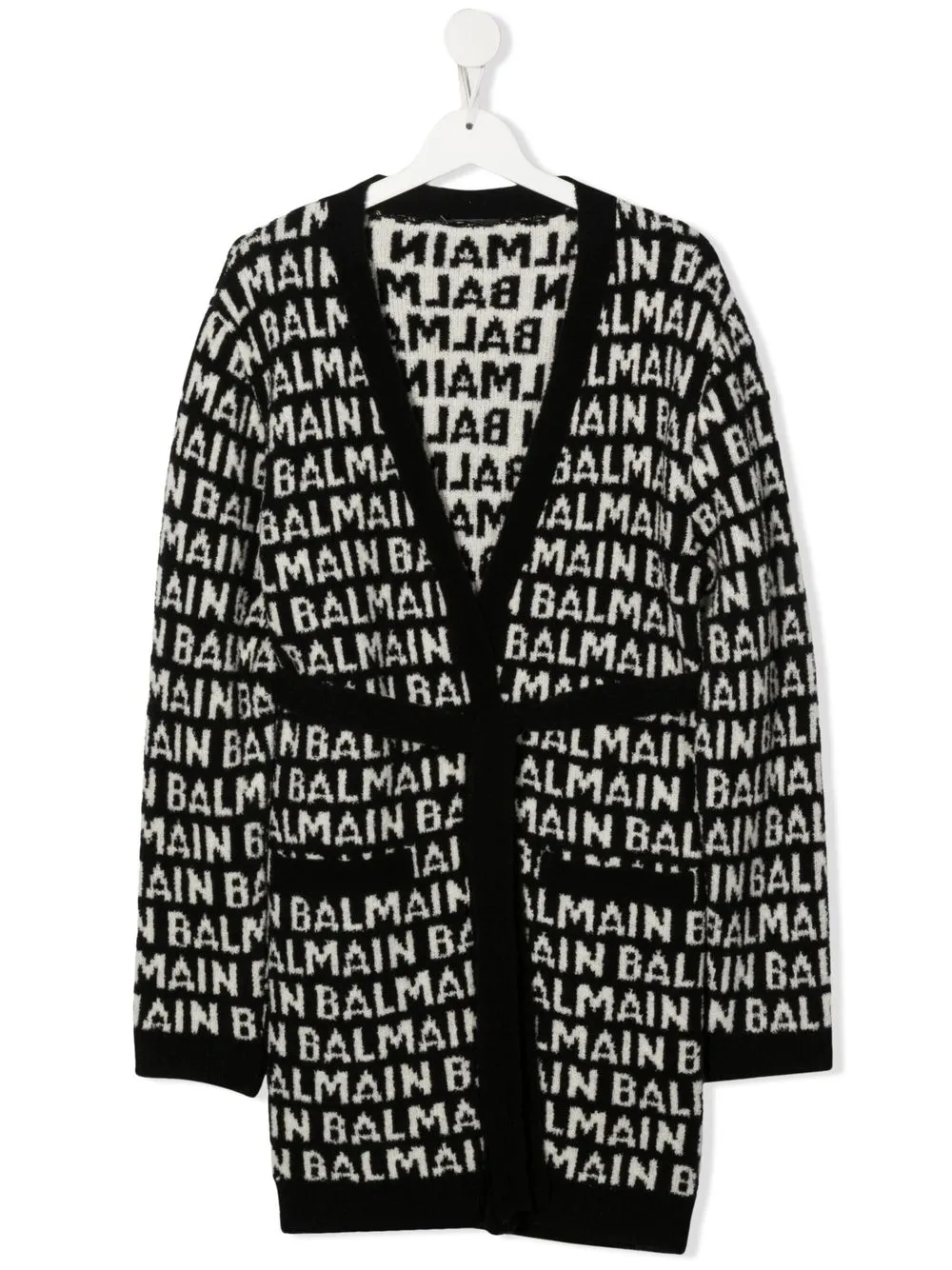

Balmain Kids cárdigan tejido en intarsia - Negro