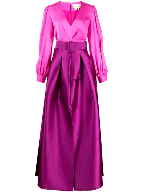 Sachin & Babi robe longue Zoe à taille satiné