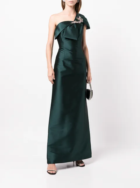 Sachin & Babi Ines crystal-embellished satin gown F221G13 - 1