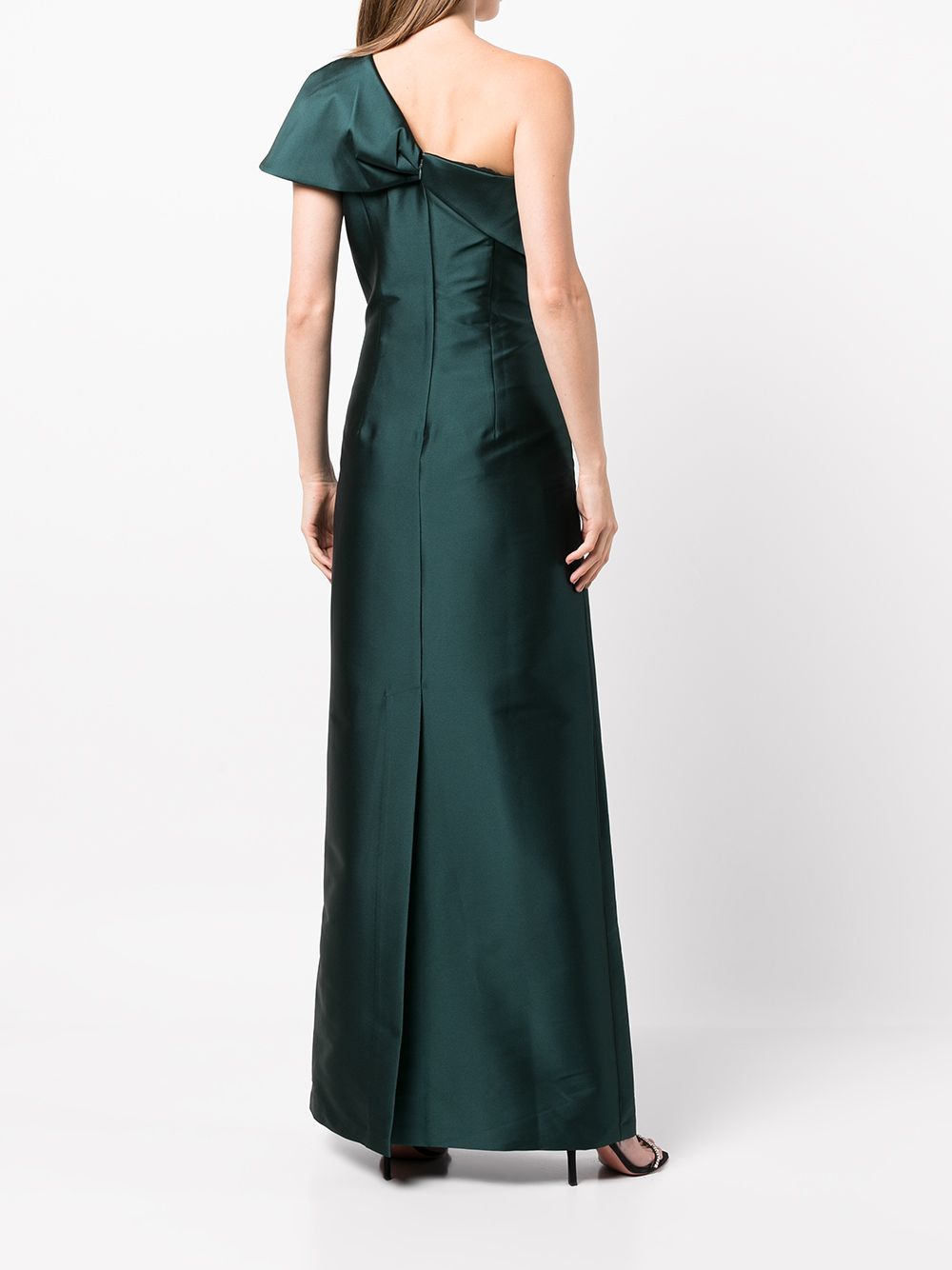 Shop Sachin & Babi Ines Crystal-embellished Satin Gown In Green