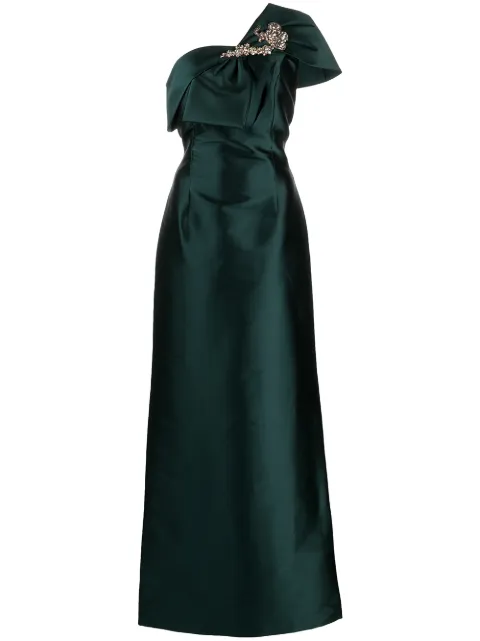 Sachin & Babi Ines crystal-embellished satin gown F221G13 - 0