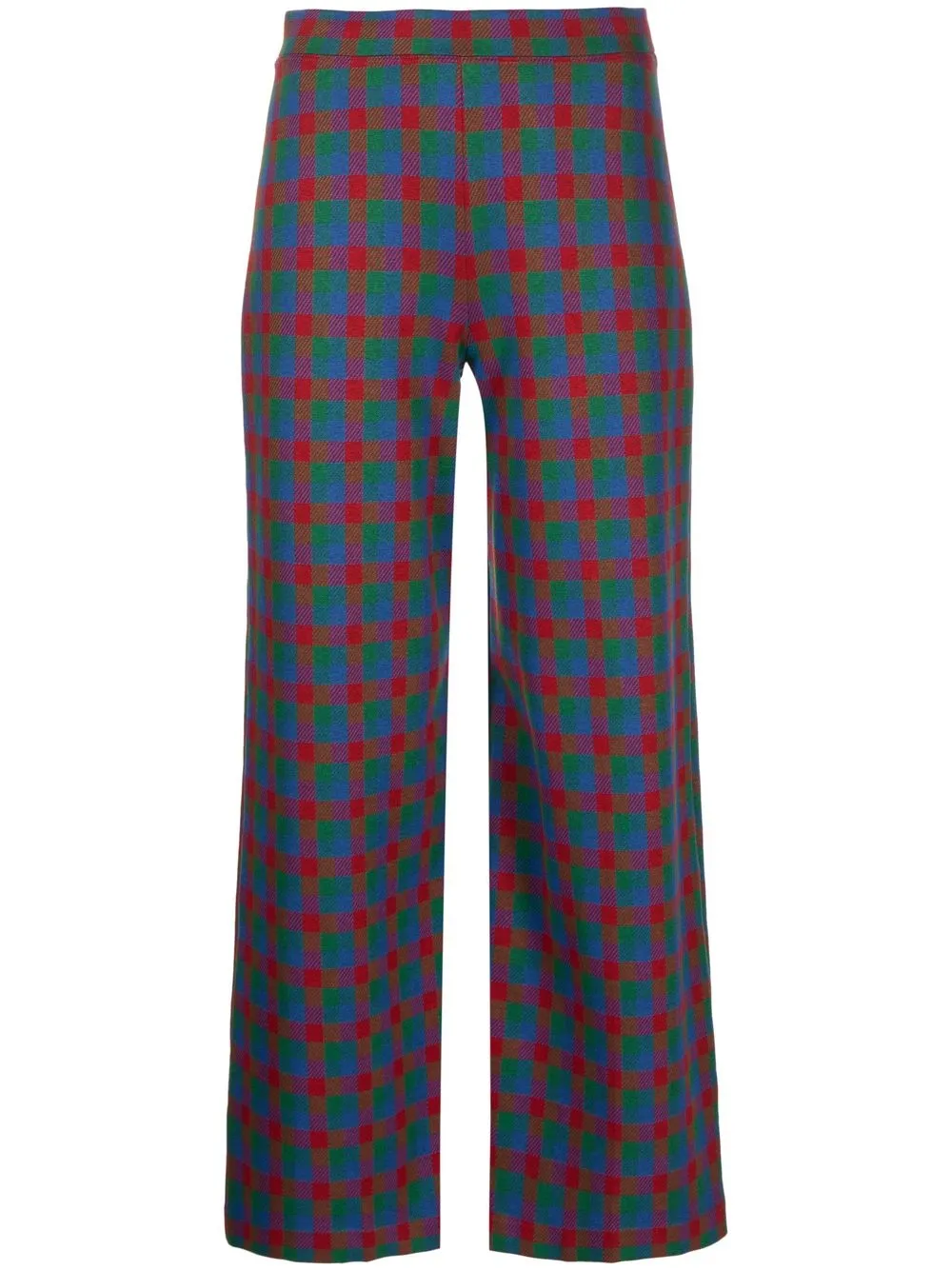 

Rosetta Getty plaid-flannel cropped trousers - Blue