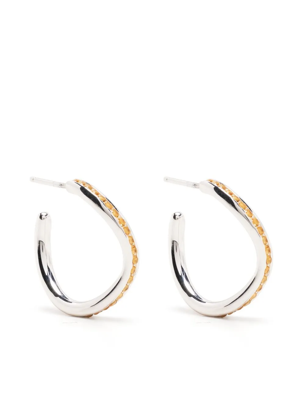 

Stolen Girlfriends Club Wavy-Band citrine hoop-earrings - Silver