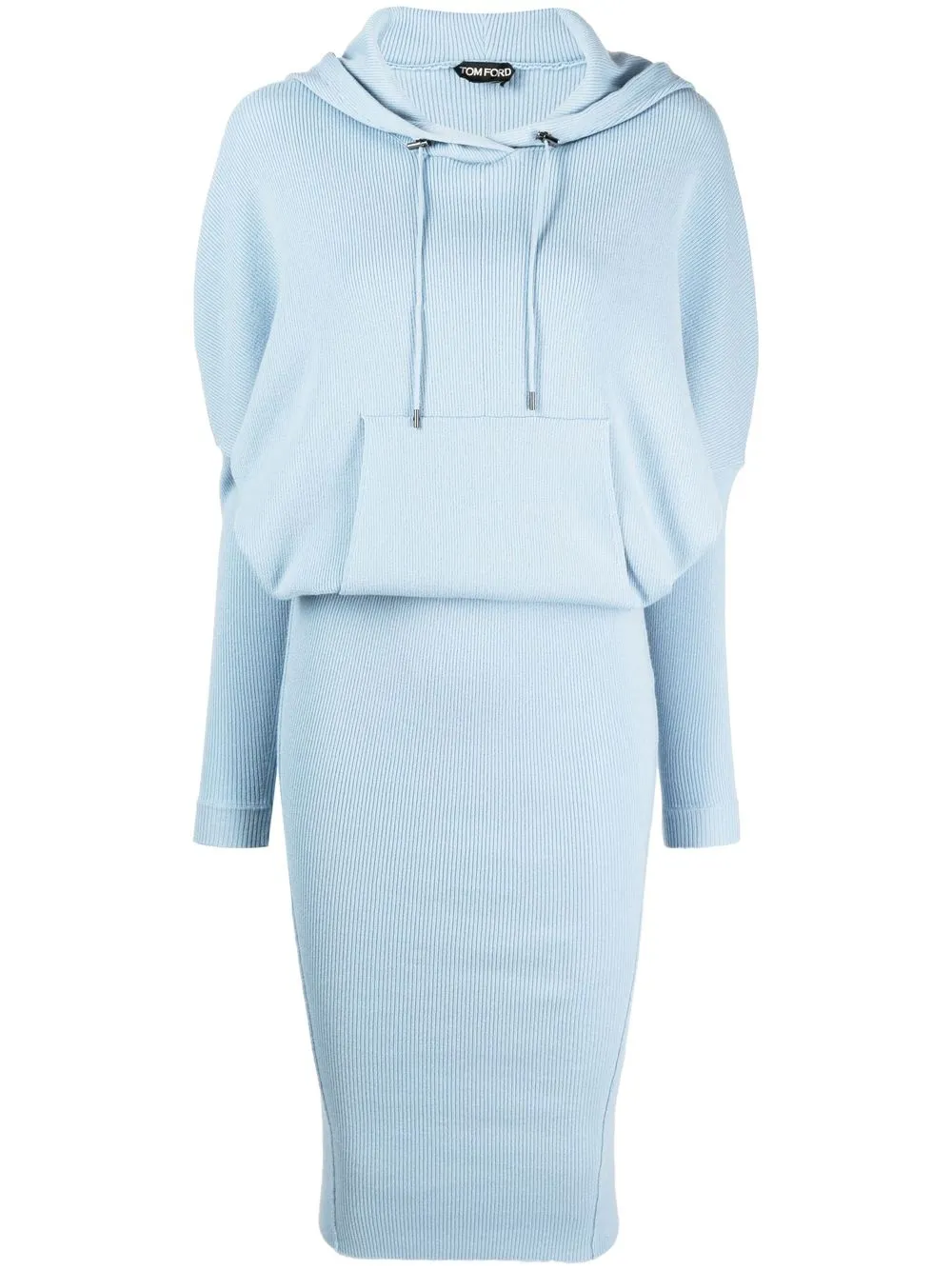 

TOM FORD ribbed hooded dress - Blue