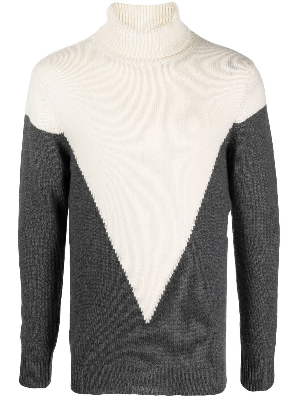 

Daniele Alessandrini colour-block roll-neck jumper - Neutrals