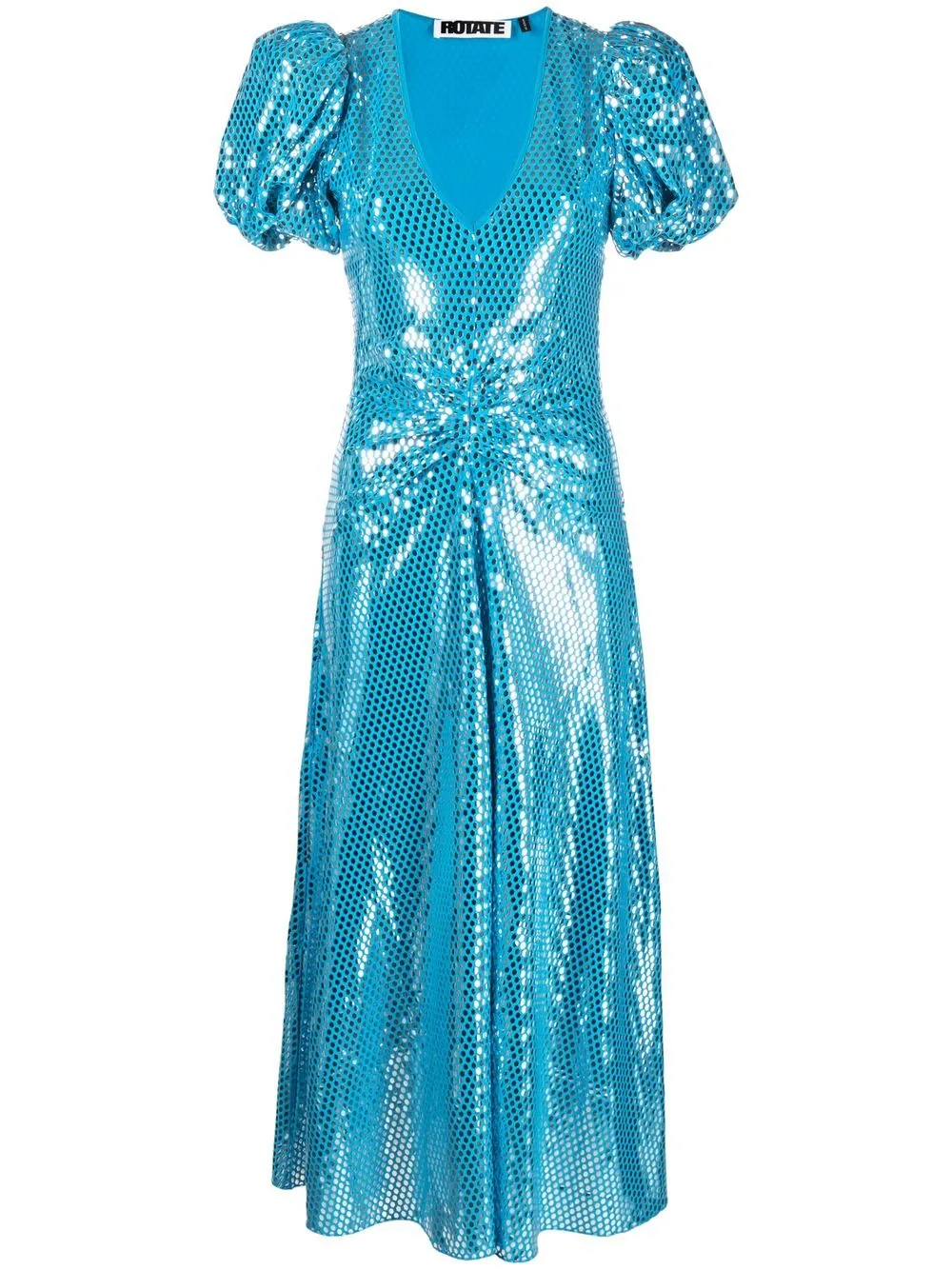 

ROTATE metallic midi dress - Blue