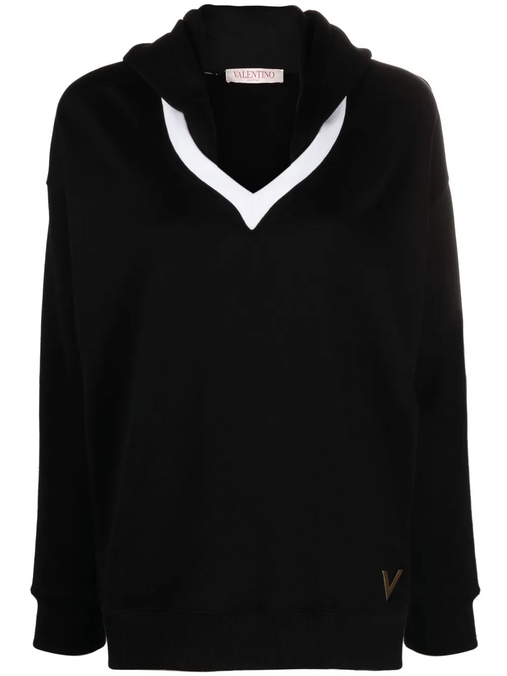 

Valentino hoodie con detalle en V - Negro