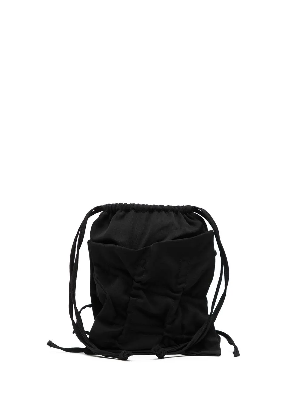 

Y's mini drawstring wool bucket bag - Black