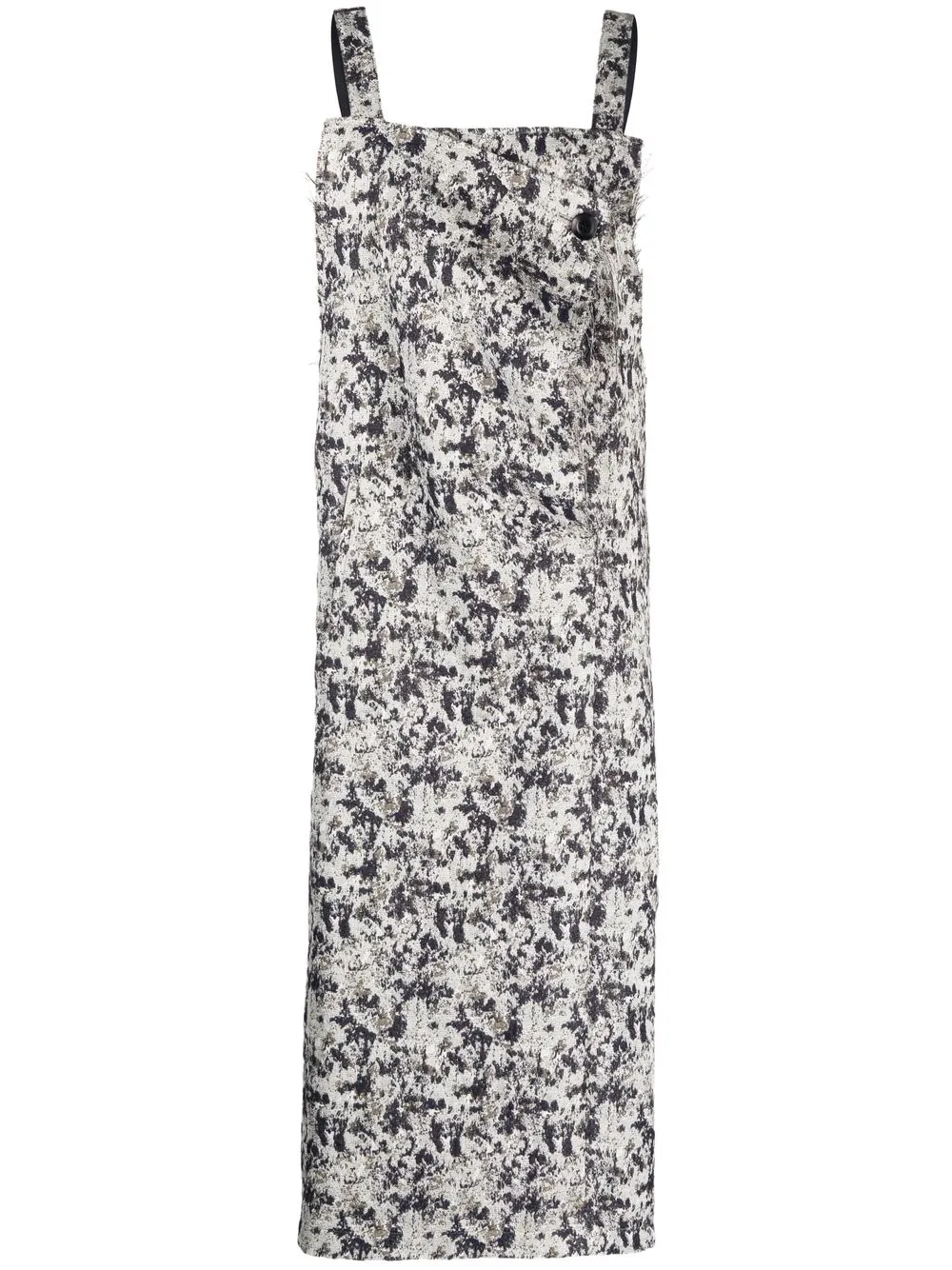 

Y's camouflage-jacquard pinafore midi dress - White
