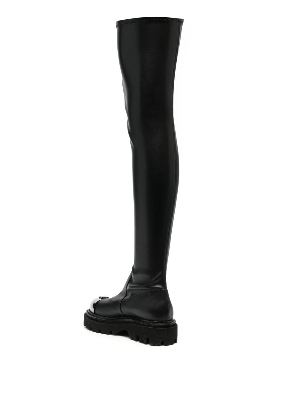 Shop Casadei Thigh-high Fitted Boots In Schwarz