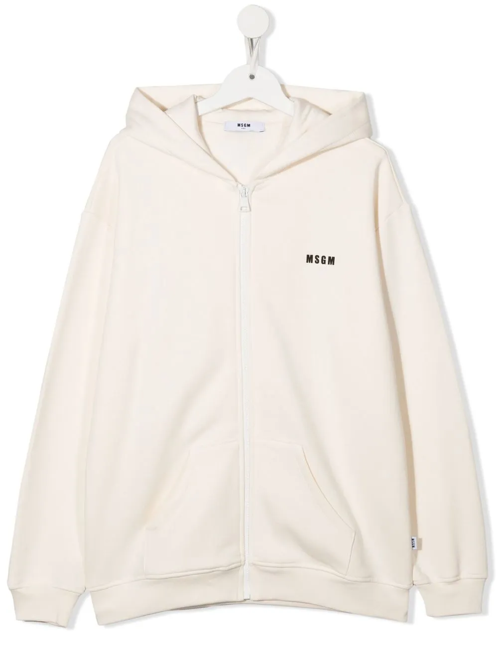 

MSGM Kids TEEN logo-print zippered hoodie - White
