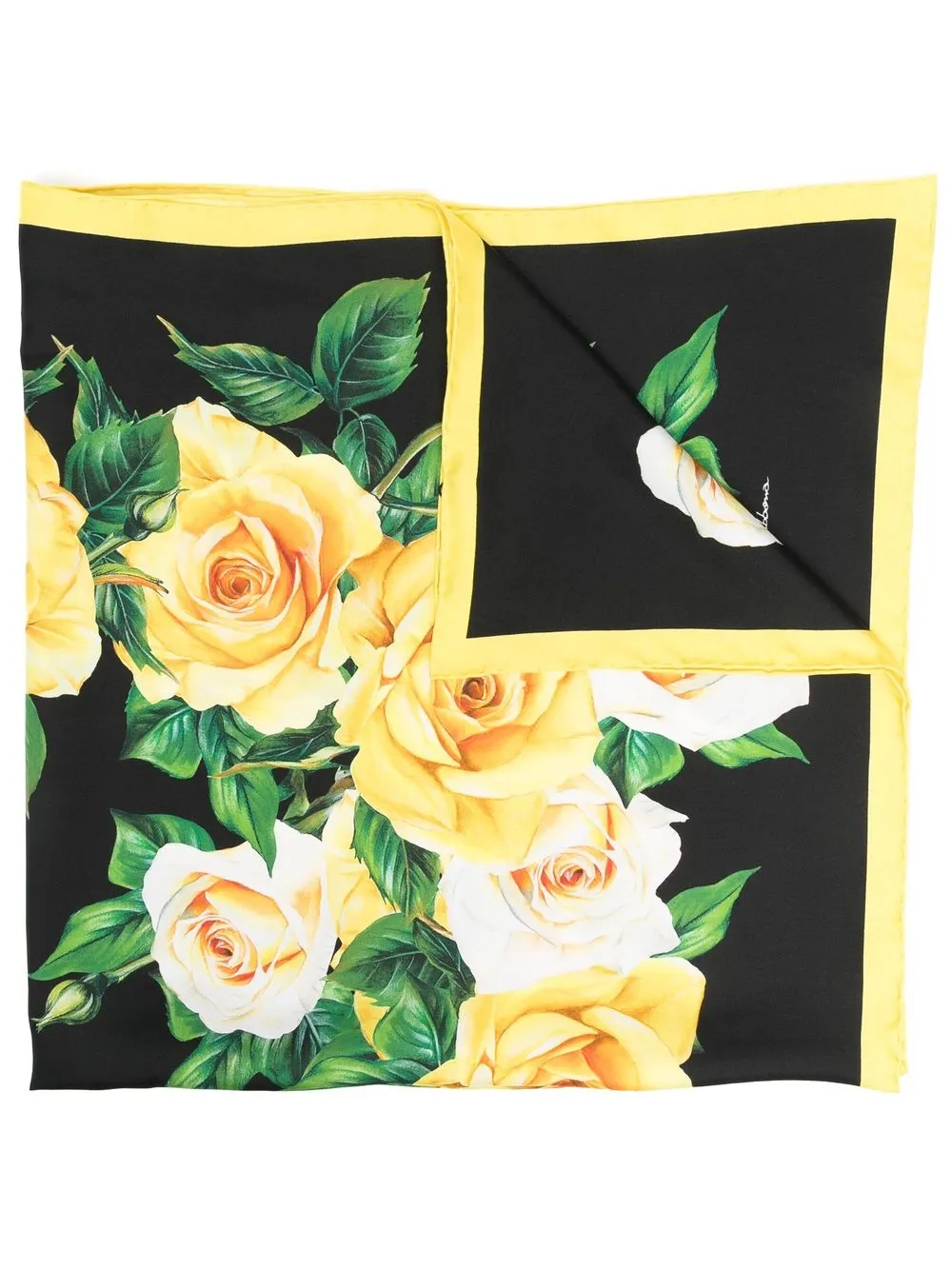 

Dolce & Gabbana floral-print silk scarf - Black