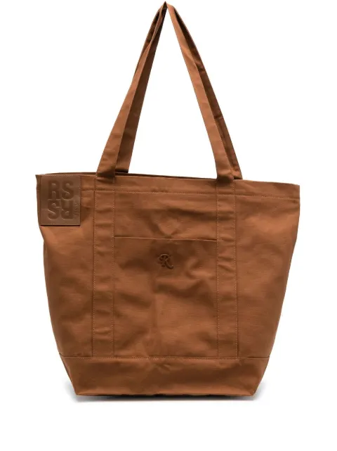Raf Simons logo-plaque cotton tote bag