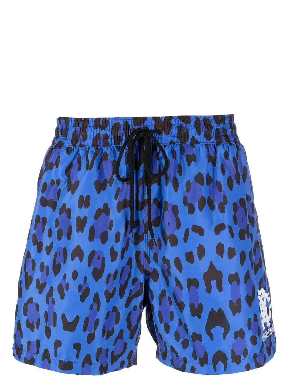 

Roberto Cavalli leopard-print drawstring swim shorts - Blue