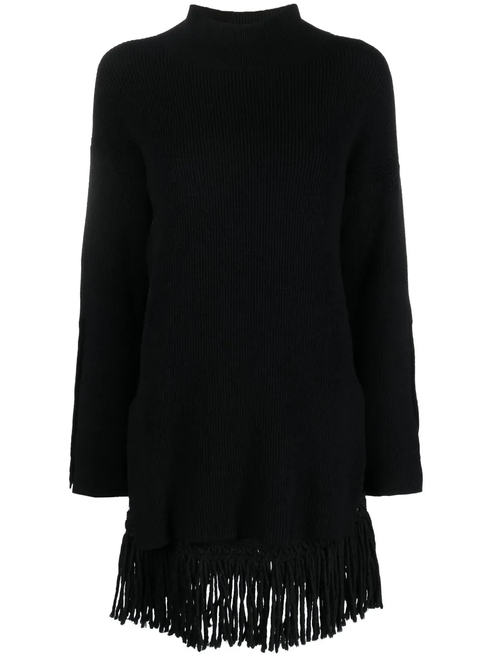 

ERMANNO FIRENZE fringed knitted mini dress - Black