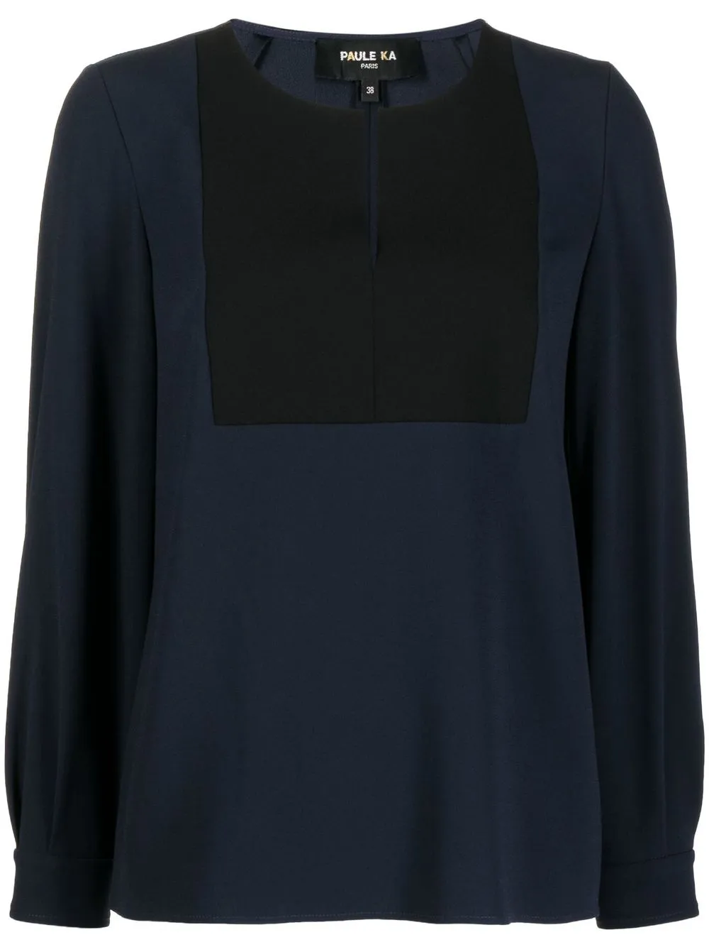 

Paule Ka long-sleeve two-tone blouse - Blue