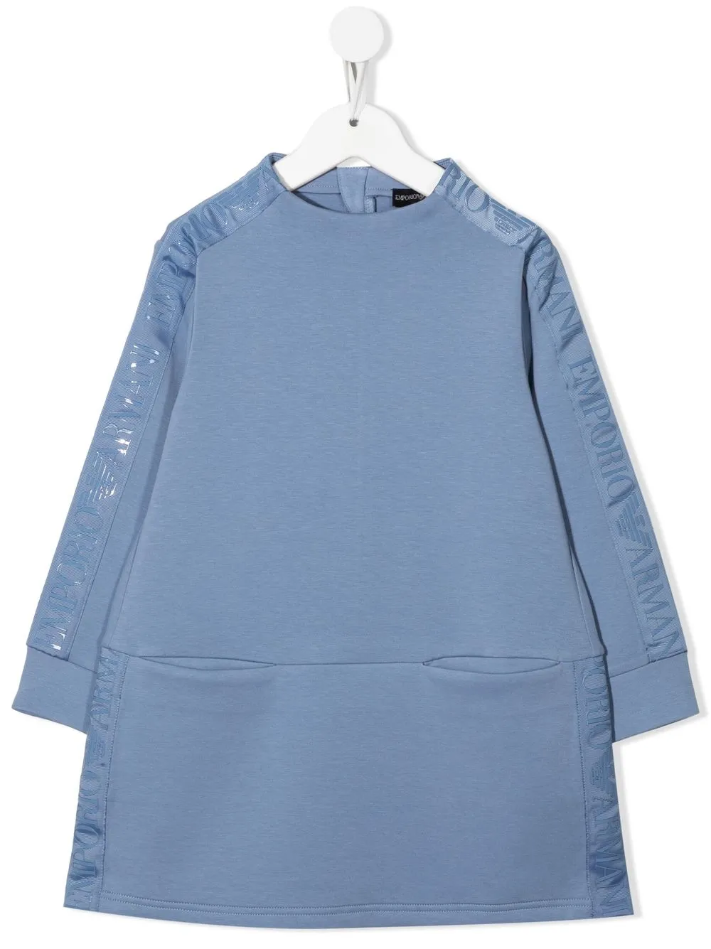 

Emporio Armani Kids vestido estilo sudadera con franja del logo - Azul