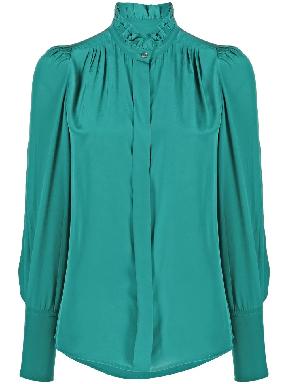 

Isabel Marant blusa con pliegues y cuello en V - Verde