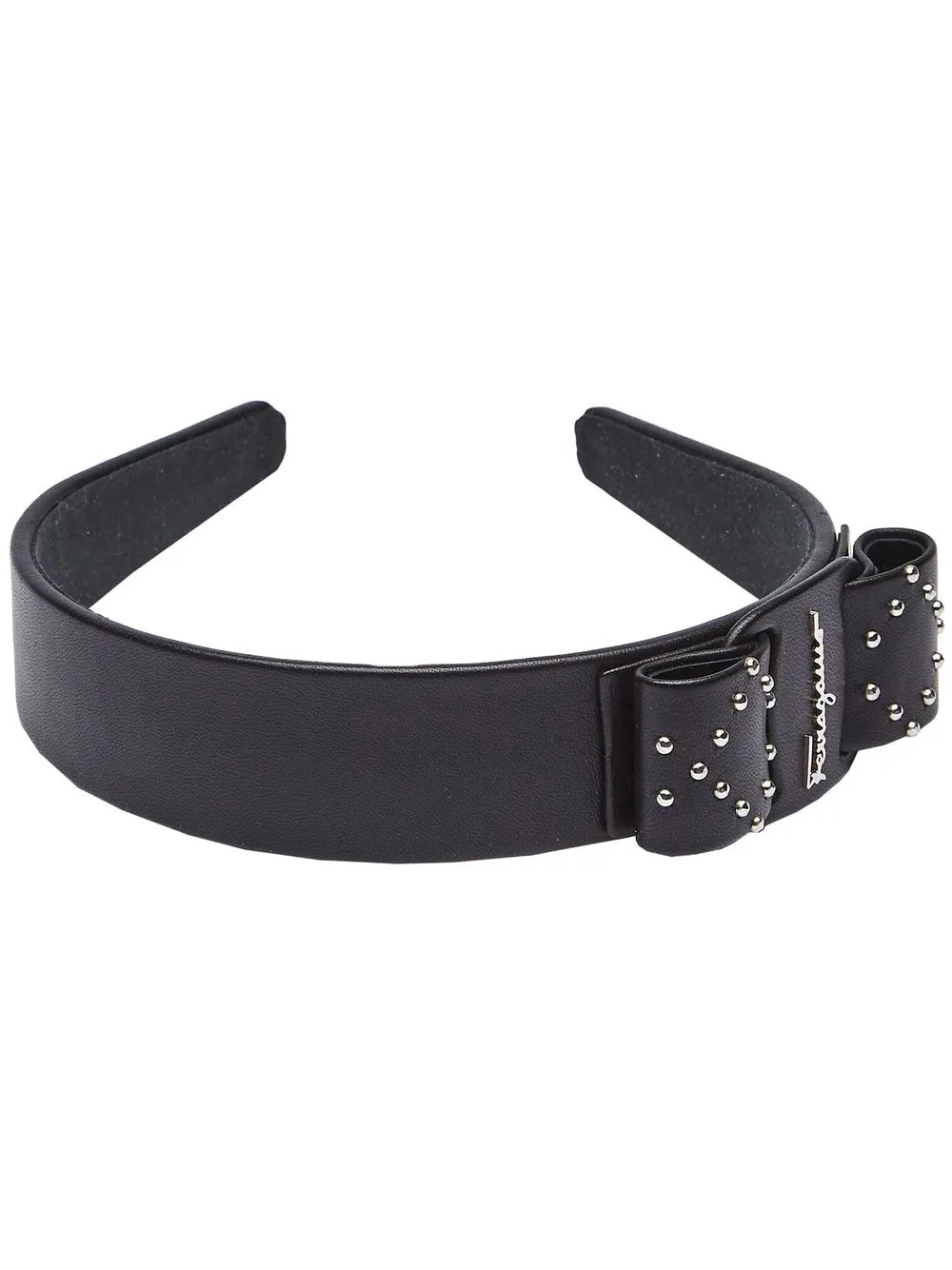 

Ferragamo logo-detail leather headband - Black