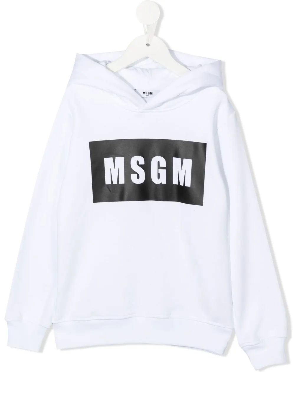 

MSGM Kids logo-print cotton hoodie - White