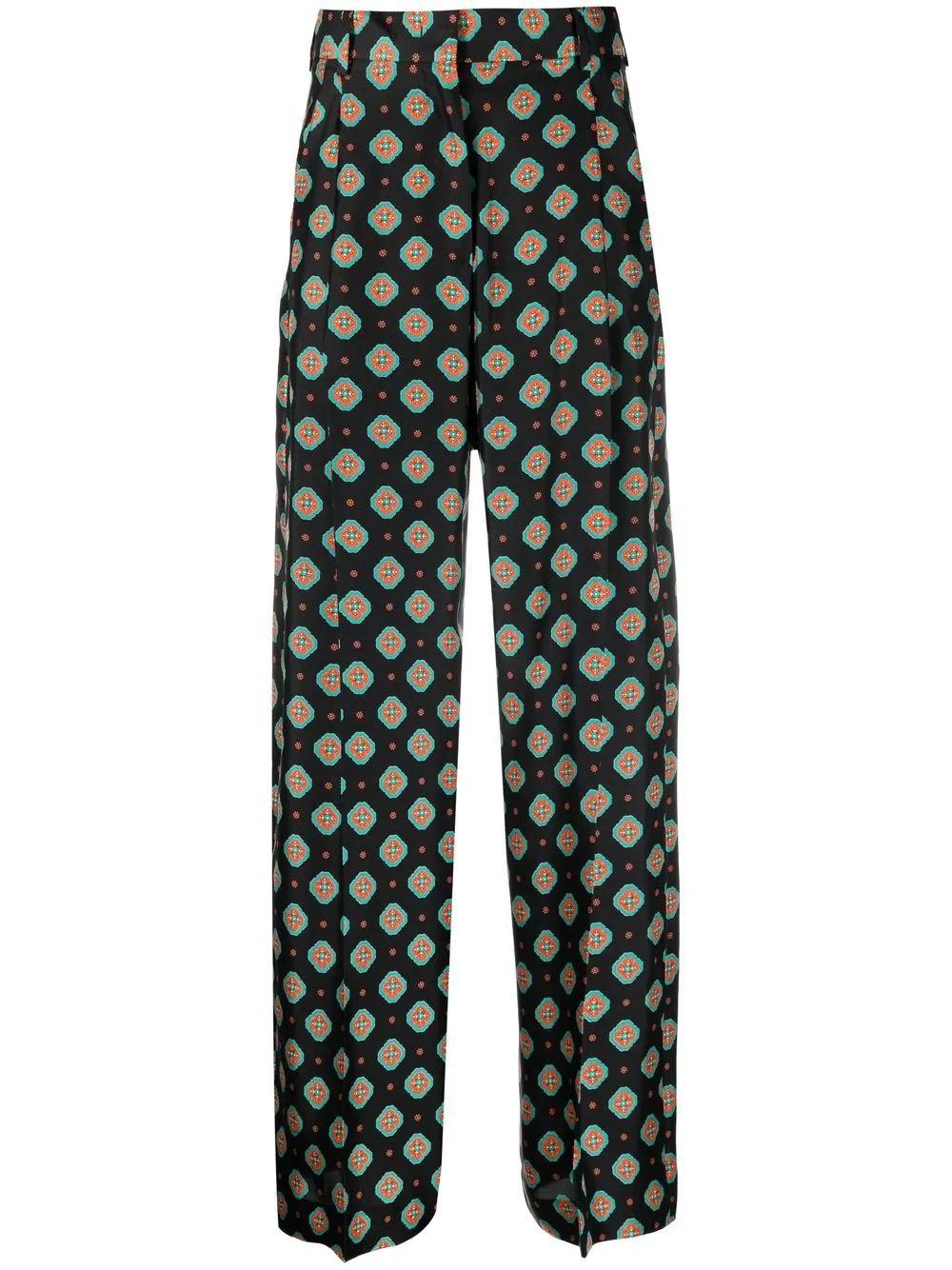 

Alberto Biani pantalones anchos con motivo geométrico - Negro