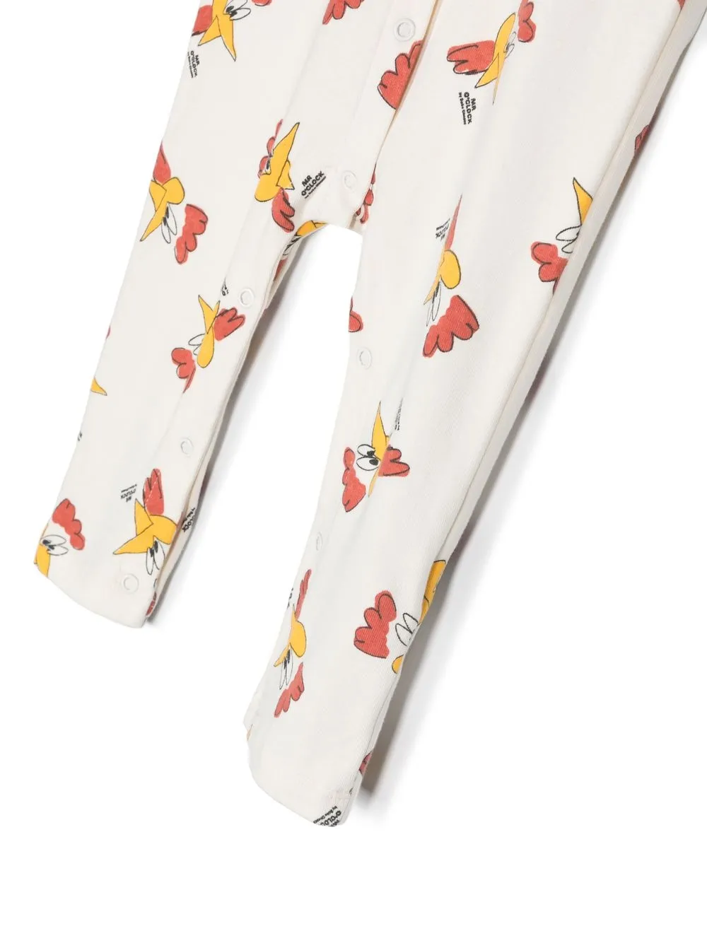 bobo choses rooster cartoon print babygrow - neutrals