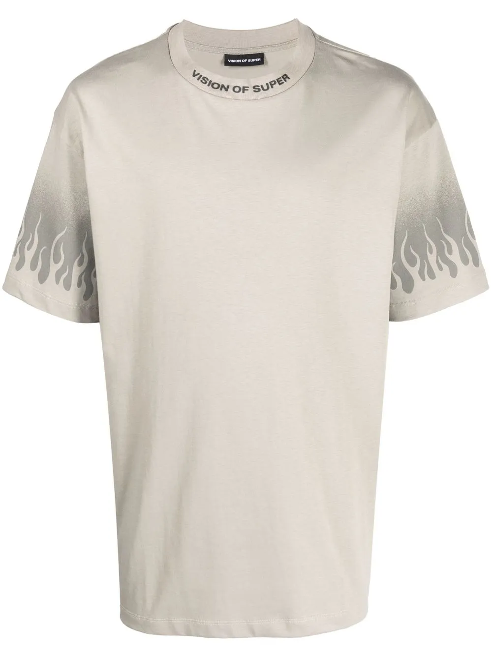 

Vision Of Super flame-print cotton T-shirt - Neutrals