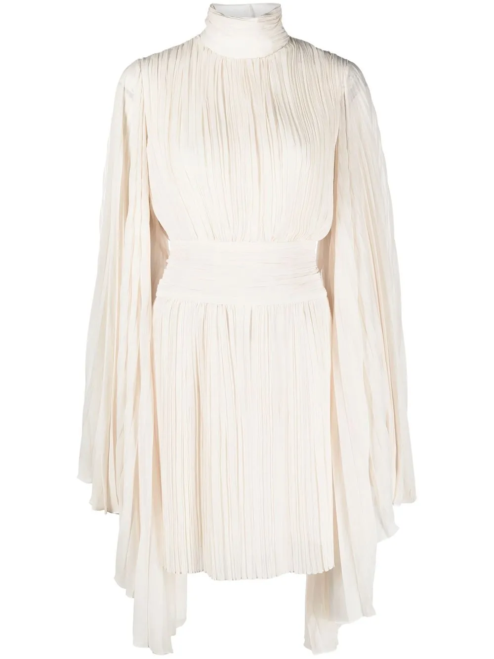 

Rochas pleated draped-sleeve dress - Neutrals