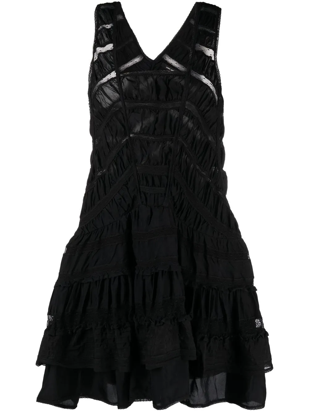 

Isabel Marant vestido corto con cuello cuadrado - Negro