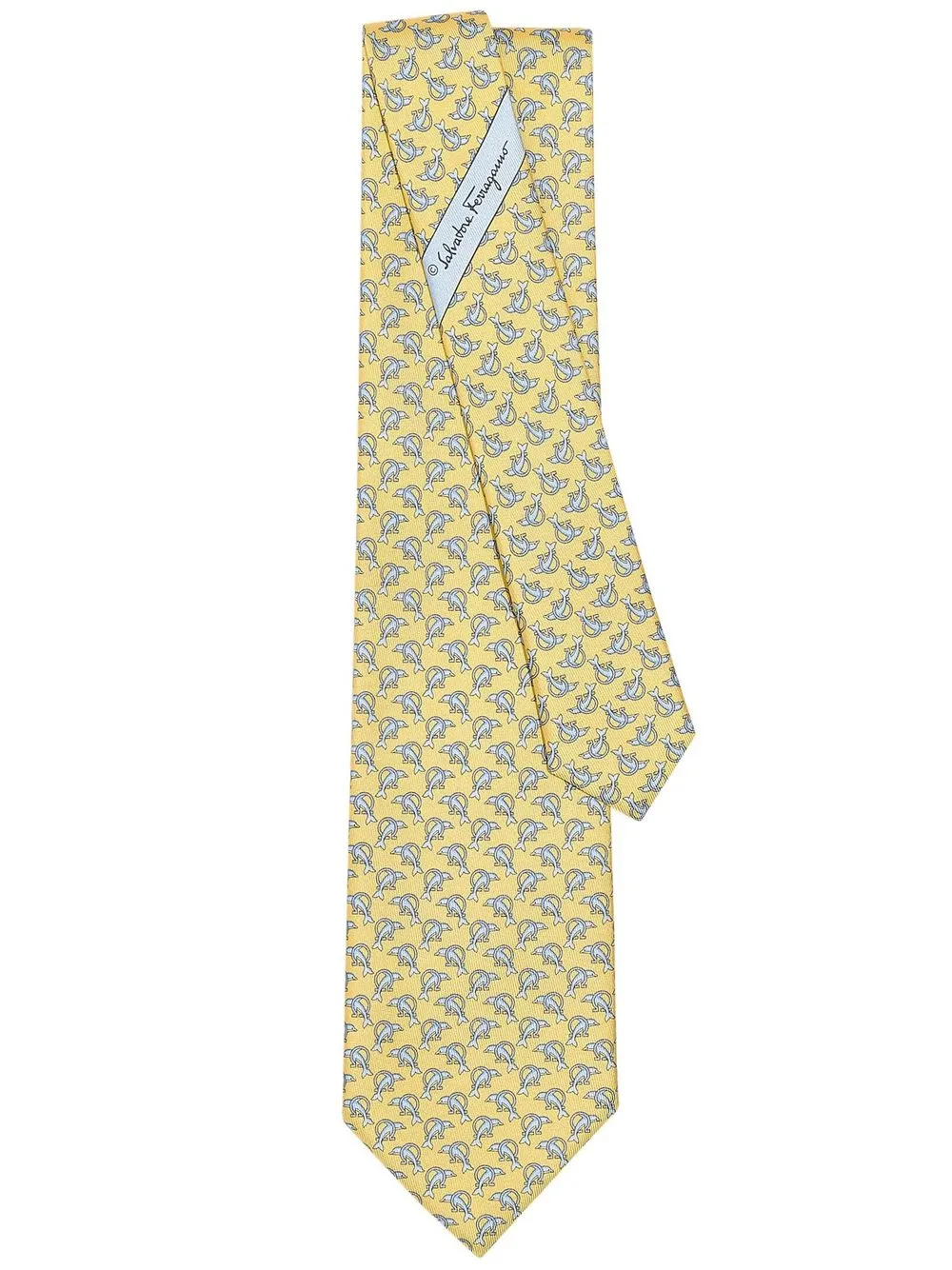 

Ferragamo Dolphin silk tie - Yellow