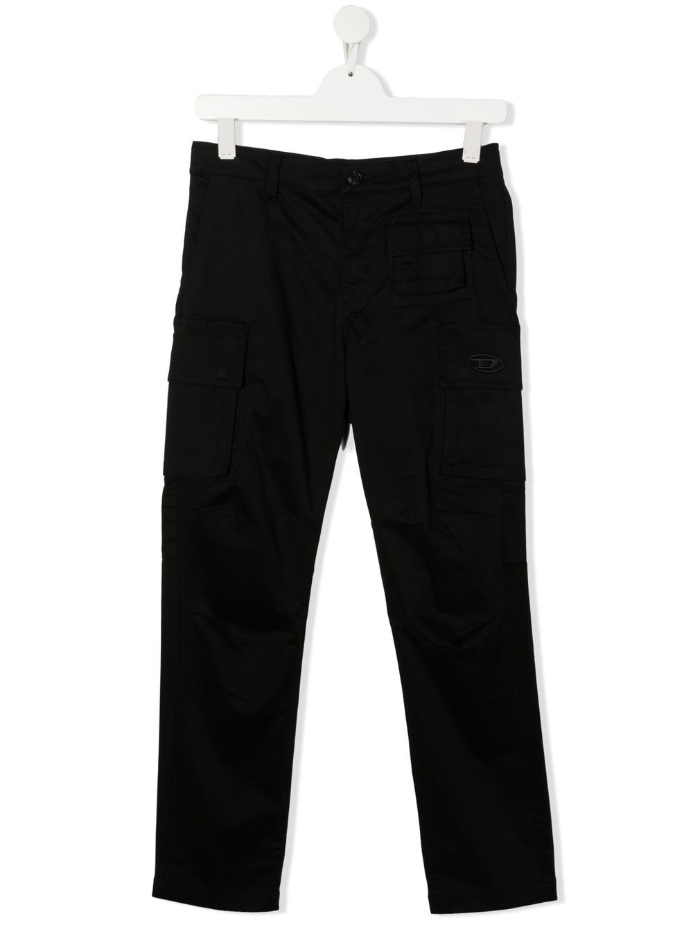 

Diesel Kids pantalones cargo con logo bordado - Negro