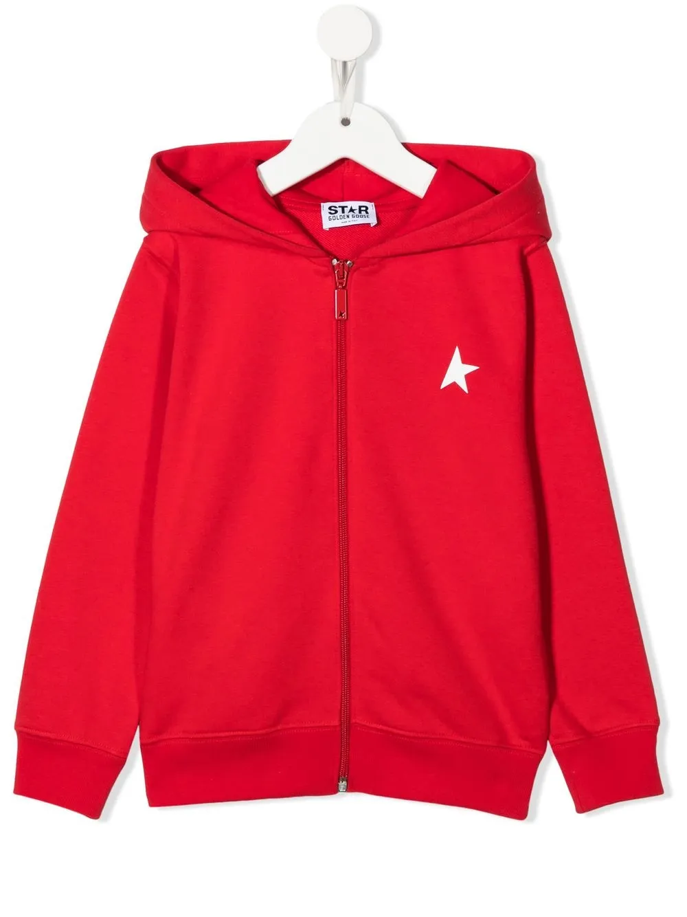 

Golden Goose Kids hoodie con cierre y logo - Rojo