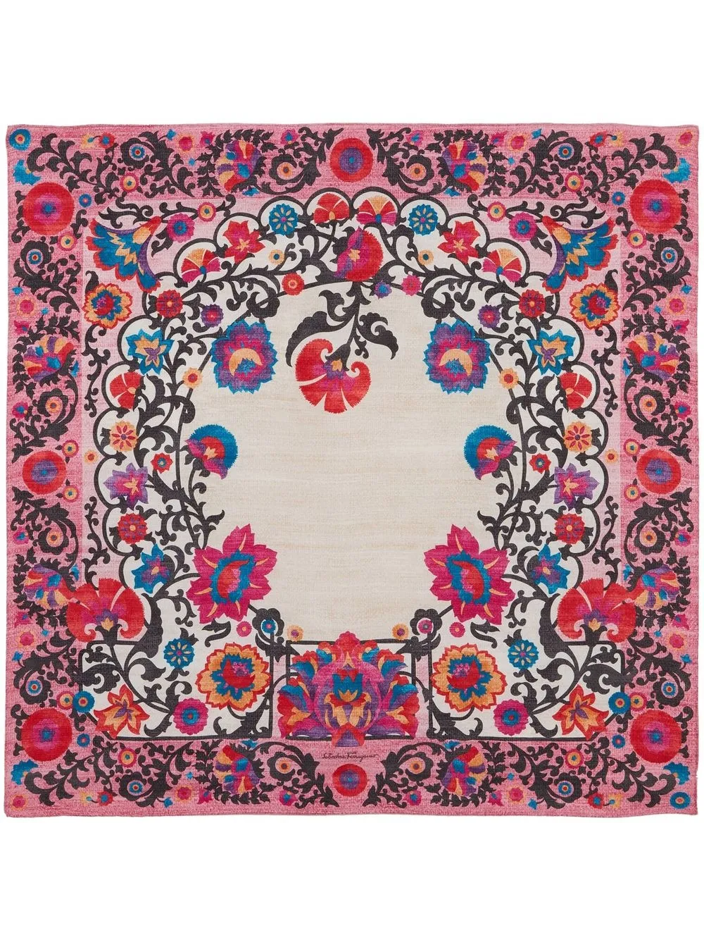 

Ferragamo Uzbekistan-print silk scarf - Pink