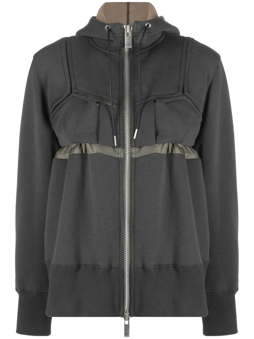 

sacai shell-panelled hooded jacket - Grey