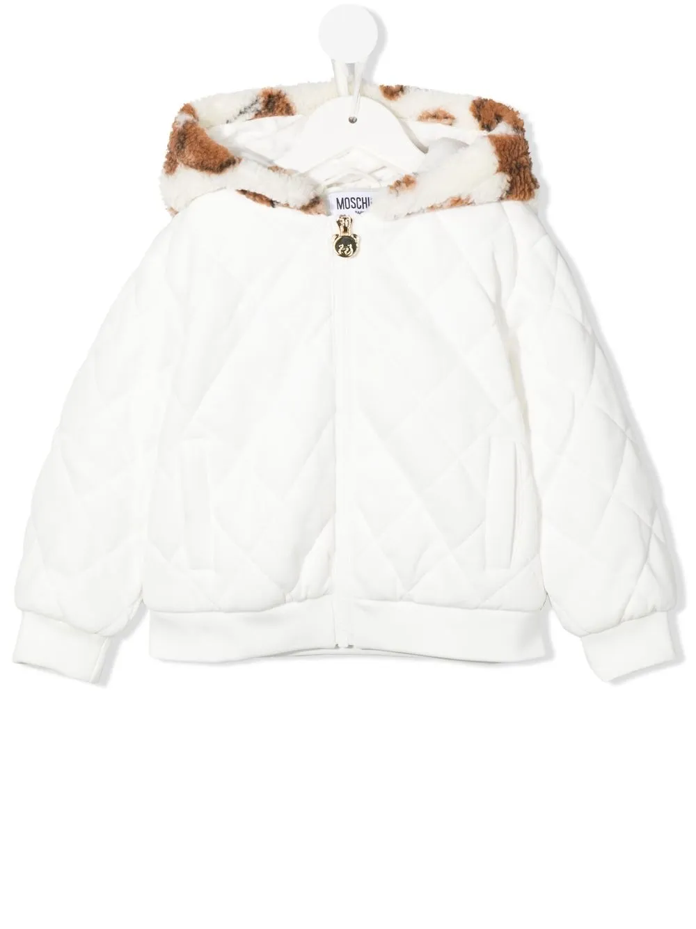 

Moschino Kids Teddy Bear hooded parka - White