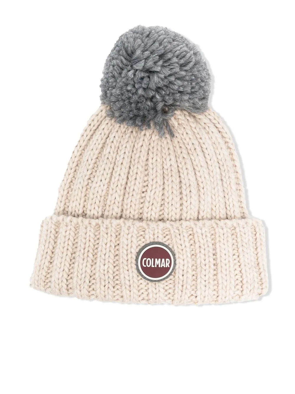 

Colmar Kids logo-patch chunky knit beanie - Neutrals