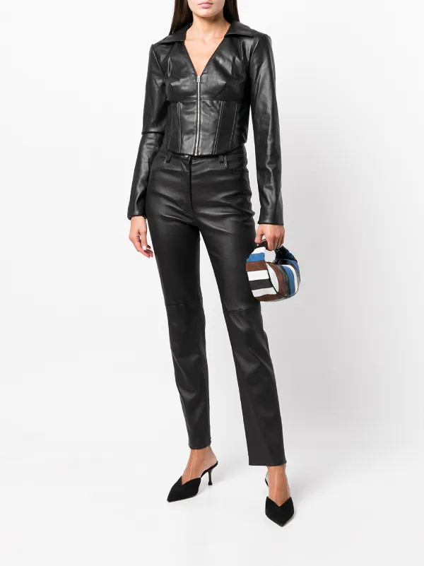 STAUD Brushes Vegan Leather Jacket 