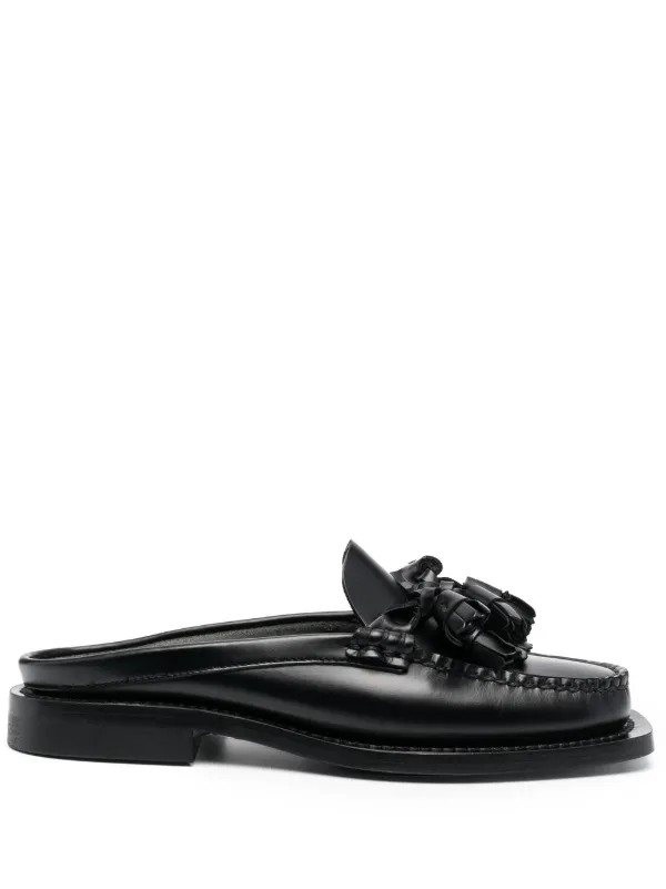 【関税込み】HEREU ブラック Tilla シアリング スリッポン SINEU - Interlaced-detail Slip-on Loafer – Hereu Studio