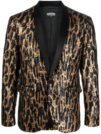 Dsquared2 leopard-print single-breasted Blazer - Farfetch