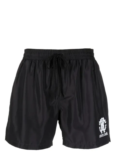 Roberto Cavalli logo-patch swim shorts