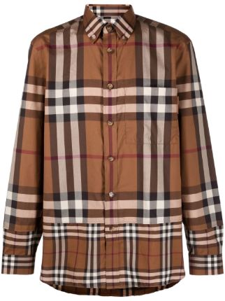 Burberry check 2025 print shirt