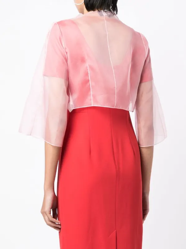 Paule Ka Organza Cropped Jacket Farfetch