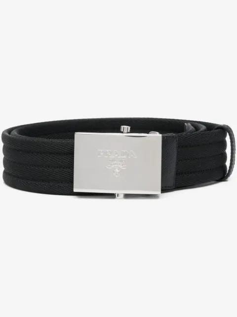 Prada cinturón entretejido con logo